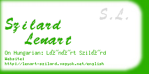 szilard lenart business card